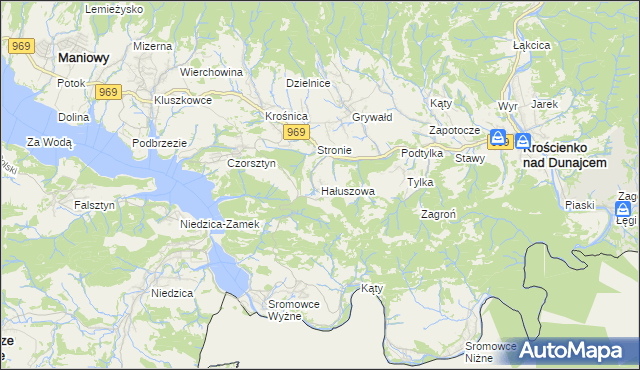 mapa Hałuszowa, Hałuszowa na mapie Targeo