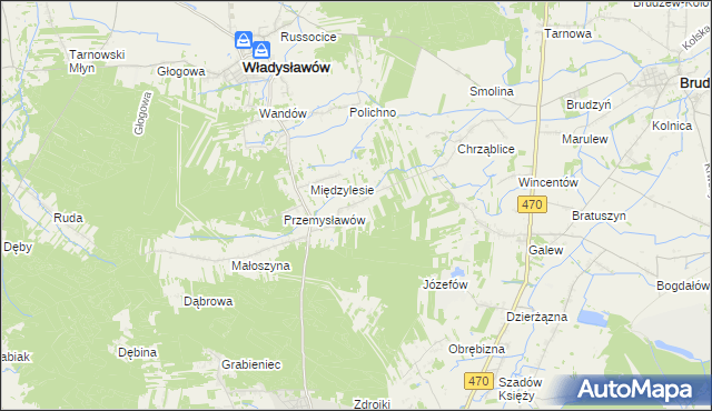 mapa Izabelin gmina Brudzew, Izabelin gmina Brudzew na mapie Targeo