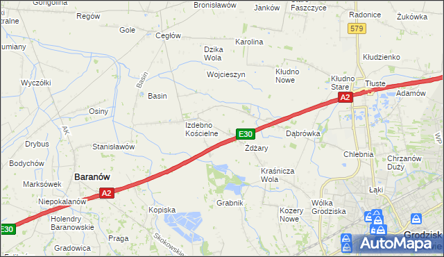 mapa Izdebno Nowe, Izdebno Nowe na mapie Targeo