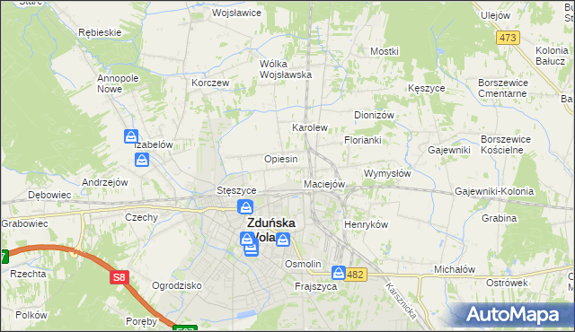 mapa Janiszewice, Janiszewice na mapie Targeo