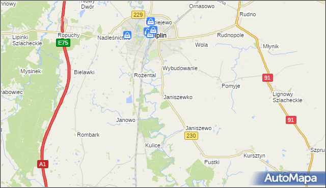 mapa Janiszewko, Janiszewko na mapie Targeo