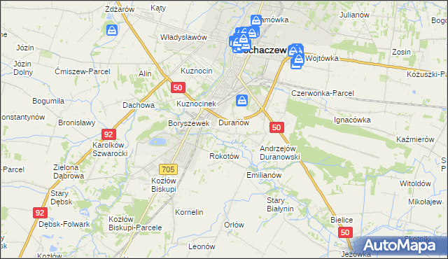 mapa Janówek Duranowski, Janówek Duranowski na mapie Targeo