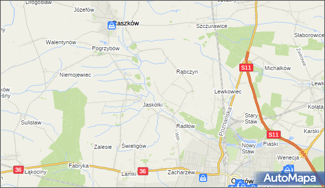 mapa Jelitów gmina Raszków, Jelitów gmina Raszków na mapie Targeo