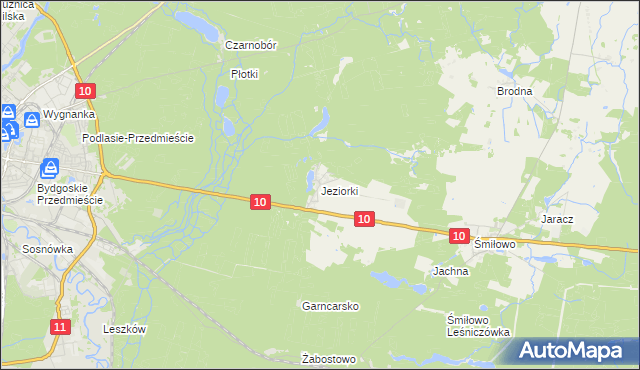 mapa Jeziorki gmina Kaczory, Jeziorki gmina Kaczory na mapie Targeo