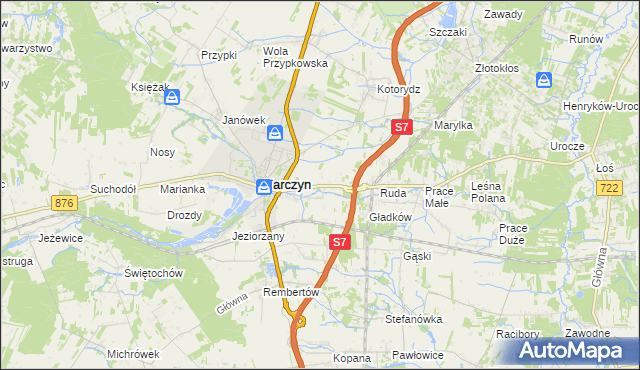 mapa Józefowice gmina Tarczyn, Józefowice gmina Tarczyn na mapie Targeo