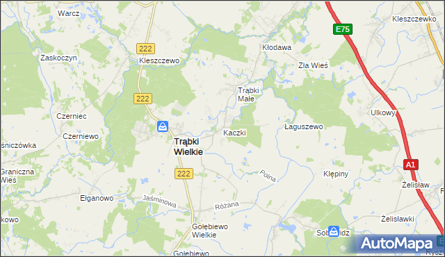 mapa Kaczki, Kaczki na mapie Targeo