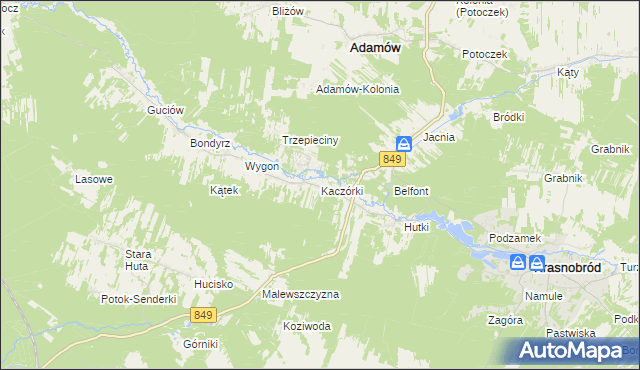 mapa Kaczórki, Kaczórki na mapie Targeo