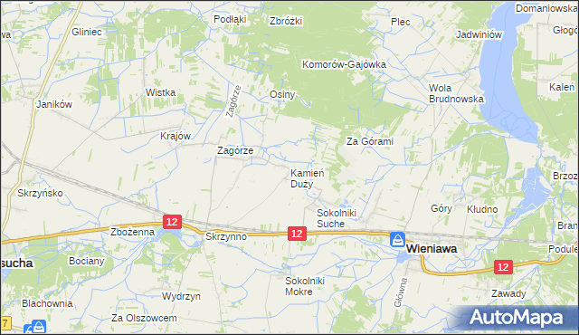 mapa Kamień Duży gmina Wieniawa, Kamień Duży gmina Wieniawa na mapie Targeo