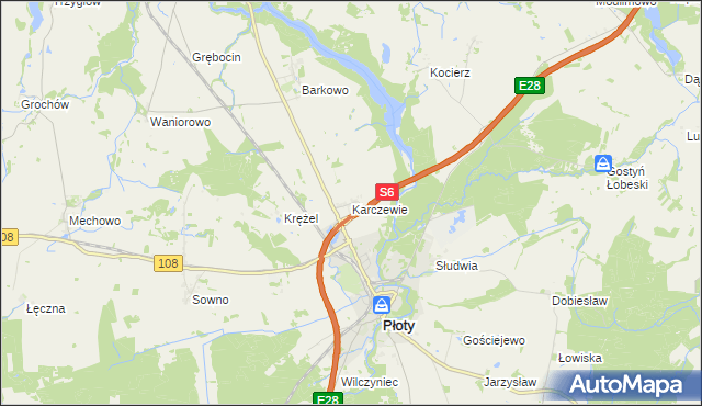 mapa Karczewie, Karczewie na mapie Targeo