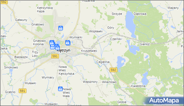 mapa Karolewo gmina Kętrzyn, Karolewo gmina Kętrzyn na mapie Targeo