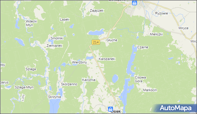 mapa Karszanek, Karszanek na mapie Targeo