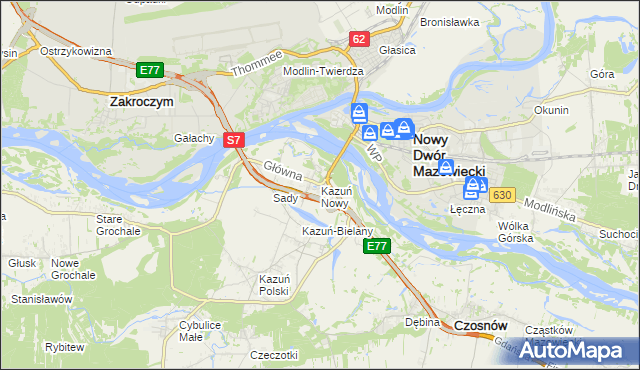 mapa Kazuń Nowy, Kazuń Nowy na mapie Targeo