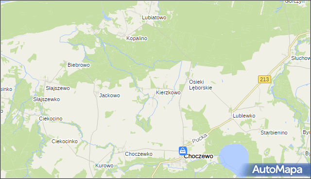 mapa Kierzkowo gmina Choczewo, Kierzkowo gmina Choczewo na mapie Targeo