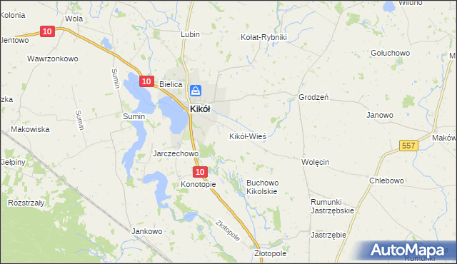 mapa Kikół-Wieś, Kikół-Wieś na mapie Targeo