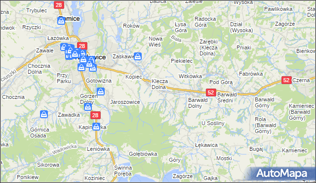 mapa Klecza Górna, Klecza Górna na mapie Targeo