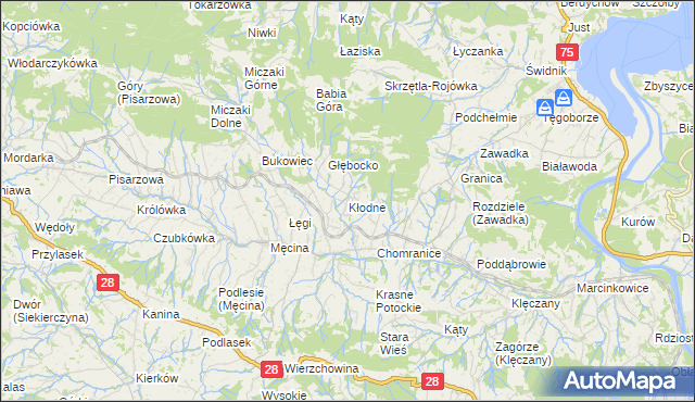 mapa Kłodne, Kłodne na mapie Targeo