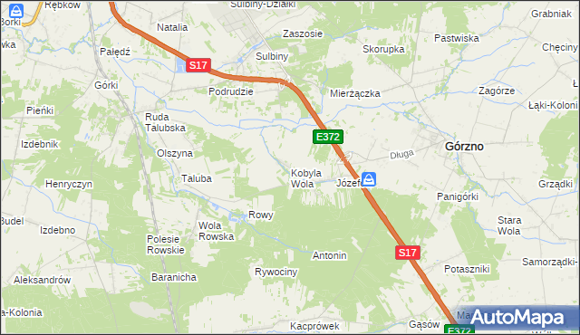 mapa Kobyla Wola, Kobyla Wola na mapie Targeo