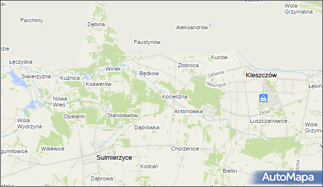 mapa Kocielizna, Kocielizna na mapie Targeo