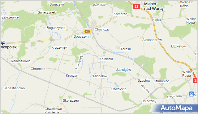 mapa Kolniczki, Kolniczki na mapie Targeo