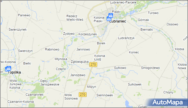 mapa Kolonia Łódź, Kolonia Łódź na mapie Targeo