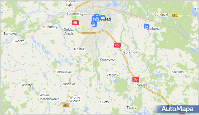mapa Konikowo gmina Gołdap, Konikowo gmina Gołdap na mapie Targeo