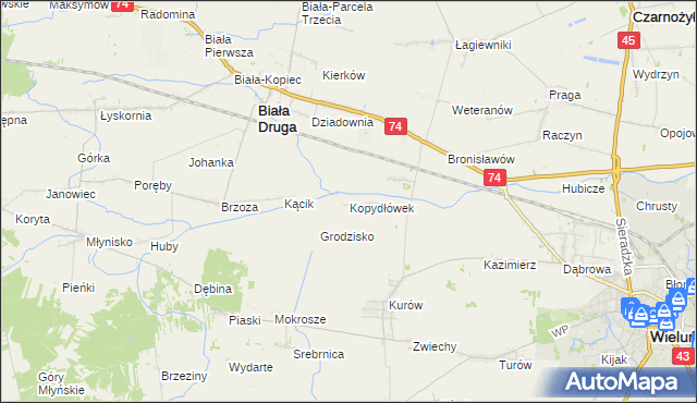 mapa Kopydłówek, Kopydłówek na mapie Targeo