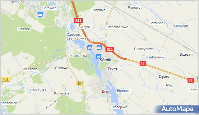 mapa Kórnik, Kórnik na mapie Targeo