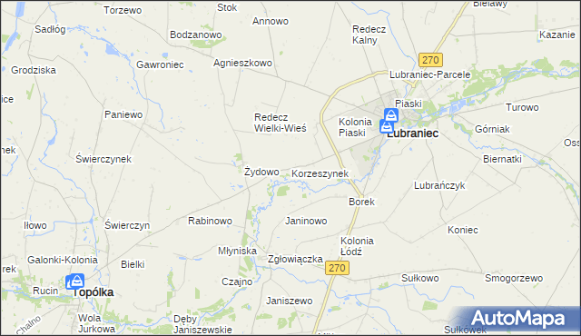 mapa Korzeszynek, Korzeszynek na mapie Targeo