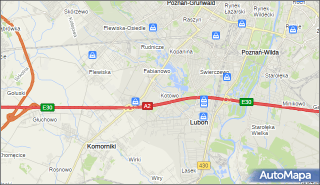 mapa Kotowo gmina Poznań, Kotowo gmina Poznań na mapie Targeo