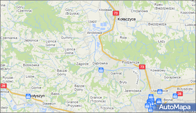 mapa Krajowice, Krajowice na mapie Targeo