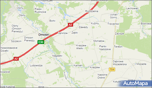 mapa Kraszew Wielki, Kraszew Wielki na mapie Targeo