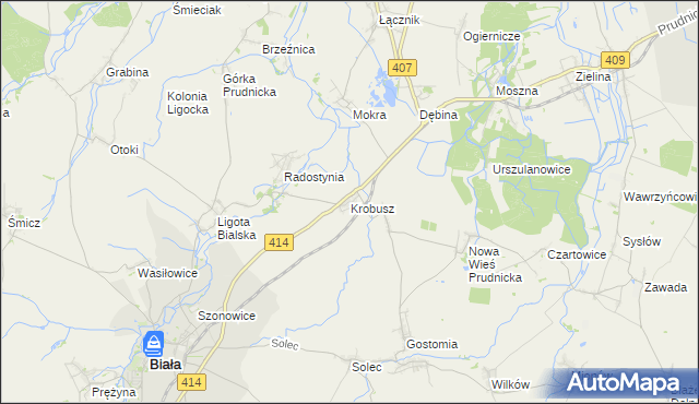 mapa Krobusz, Krobusz na mapie Targeo