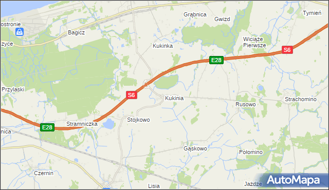 mapa Kukinia, Kukinia na mapie Targeo