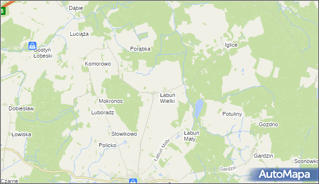 mapa Łabuń Wielki, Łabuń Wielki na mapie Targeo