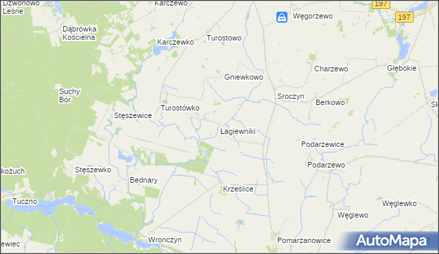 mapa Łagiewniki gmina Pobiedziska, Łagiewniki gmina Pobiedziska na mapie Targeo