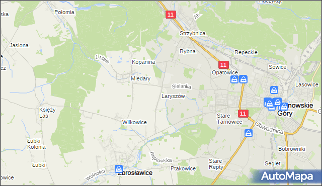 mapa Laryszów, Laryszów na mapie Targeo