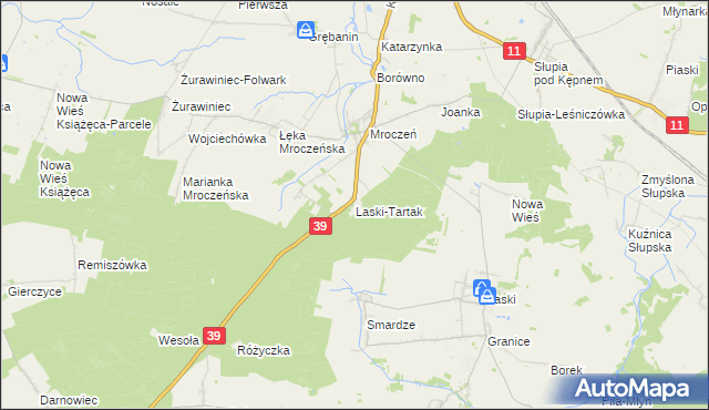 mapa Laski-Tartak, Laski-Tartak na mapie Targeo