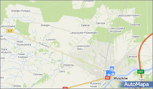mapa Leszczydół Stary, Leszczydół Stary na mapie Targeo