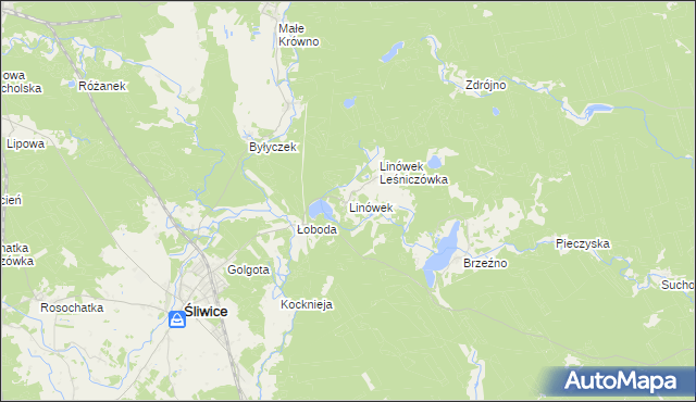 mapa Linówek gmina Śliwice, Linówek gmina Śliwice na mapie Targeo