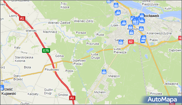 mapa Łuba Druga, Łuba Druga na mapie Targeo