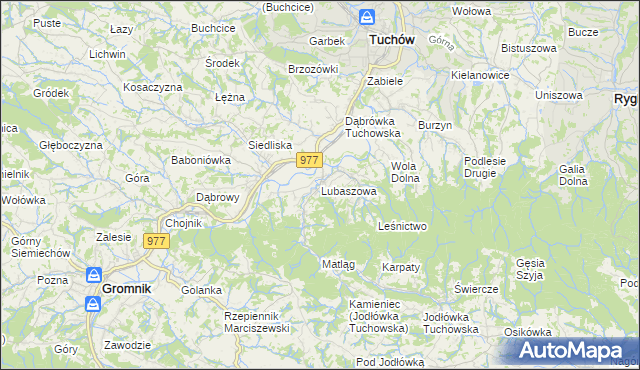 mapa Lubaszowa, Lubaszowa na mapie Targeo