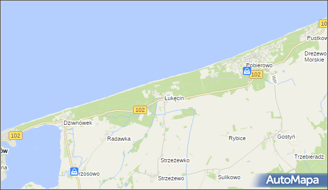 mapa Łukęcin, Łukęcin na mapie Targeo