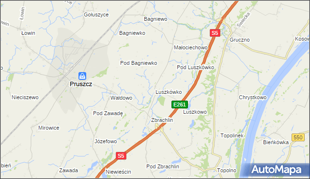 mapa Luszkówko, Luszkówko na mapie Targeo