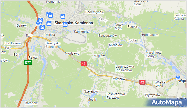 mapa Majków, Majków na mapie Targeo