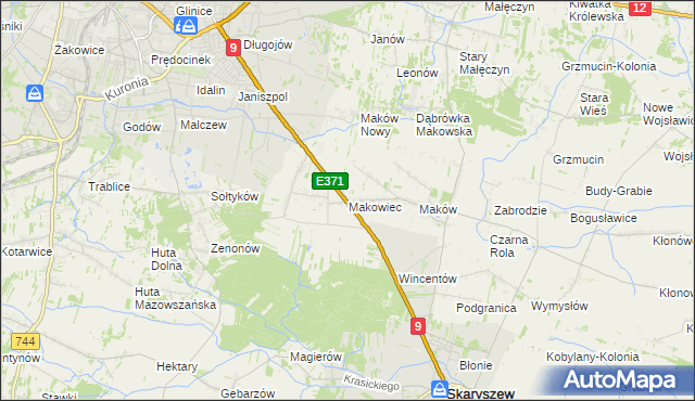 mapa Makowiec, Makowiec na mapie Targeo