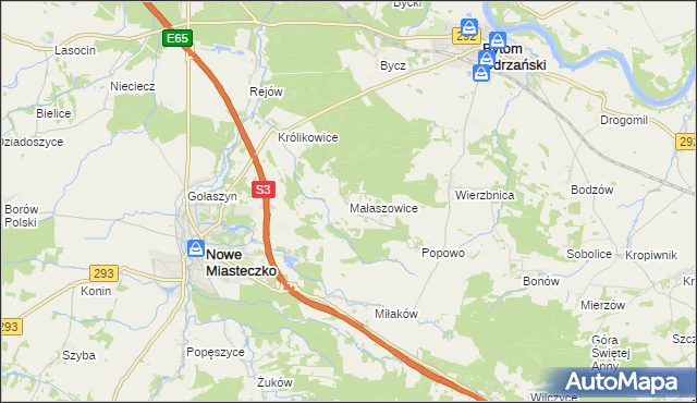 mapa Małaszowice, Małaszowice na mapie Targeo
