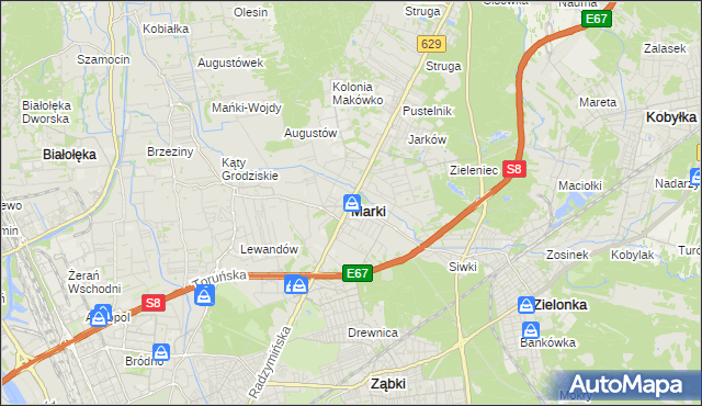 mapa Marki powiat wołomiński, Marki powiat wołomiński na mapie Targeo