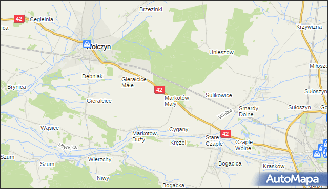 mapa Markotów Mały, Markotów Mały na mapie Targeo