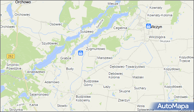 mapa Marszewo gmina Kleczew, Marszewo gmina Kleczew na mapie Targeo