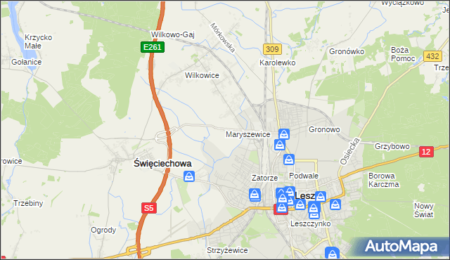 mapa Maryszewice, Maryszewice na mapie Targeo